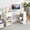 White Engineered Wood L-Shaped Computer Desk with Drawer and Storage Shelves